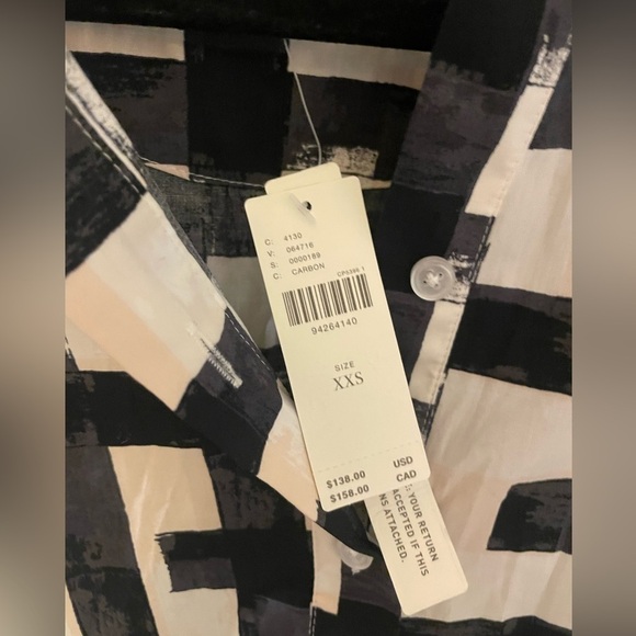 Anthropologie The Bettina Tiered Mini Shirt Dress by Maeve XXS Color: CARBON NWT - Picture 6 of 7